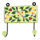 Forest Green Wheel Flower Ceramic Tile Hook